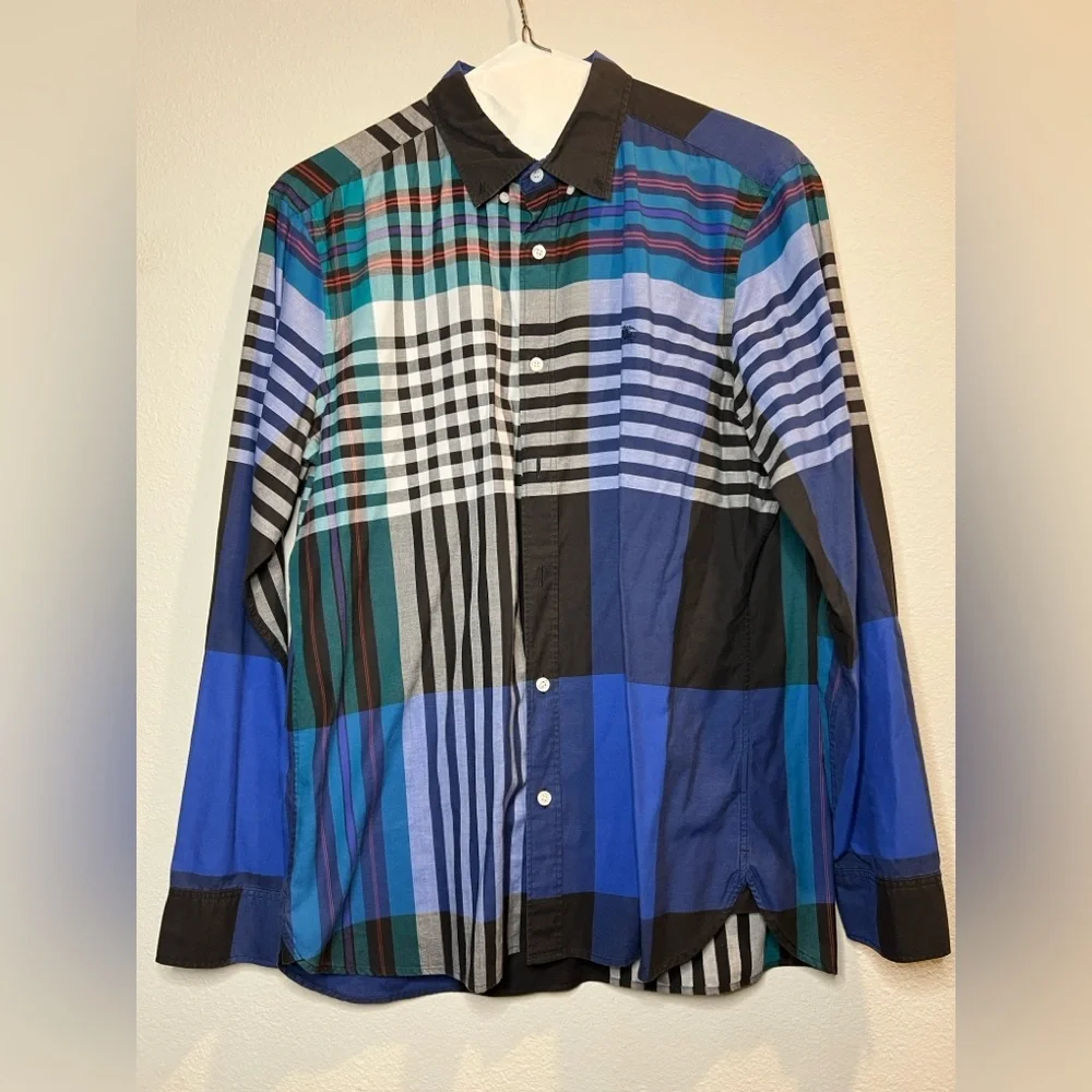 Burberry Brookhouse Blue/Multi Plaid Regular Fit Button-Down Shirt XL EUC - Picture 2 of 11